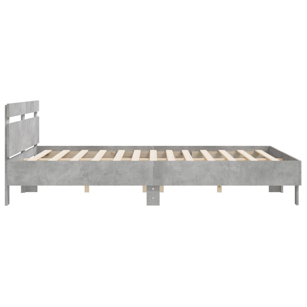 vidaXL Bed Frame without Mattress Concrete Grey 200x200 cm