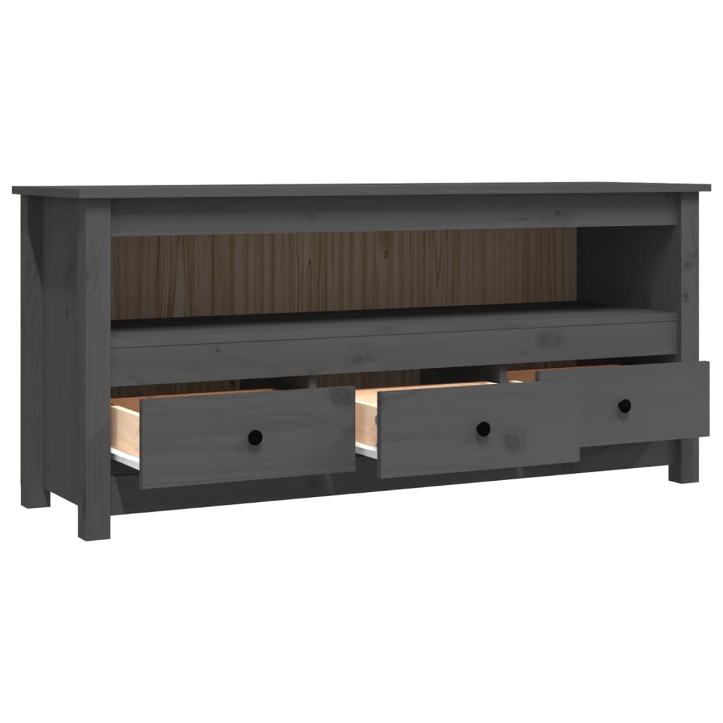 vidaXL TV Cabinet Grey 114x35x52 cm Solid Wood Pine