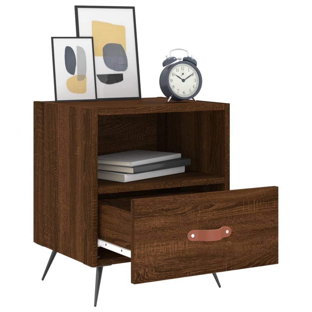 vidaXL Bedside Cabinet Brown Oak 40x35x47.5 cm Engineered Wood