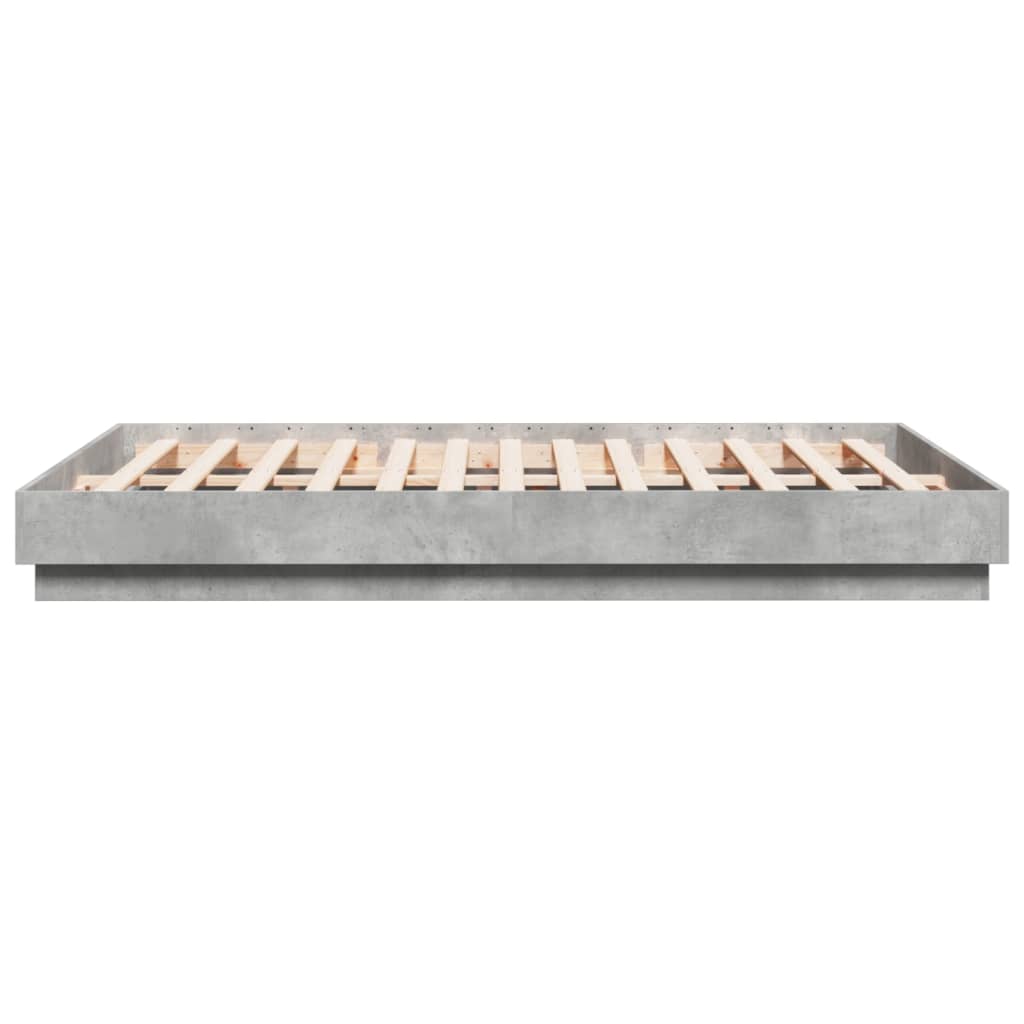 vidaXL Bed Frame Concrete Grey 160x200 cm Engineered Wood