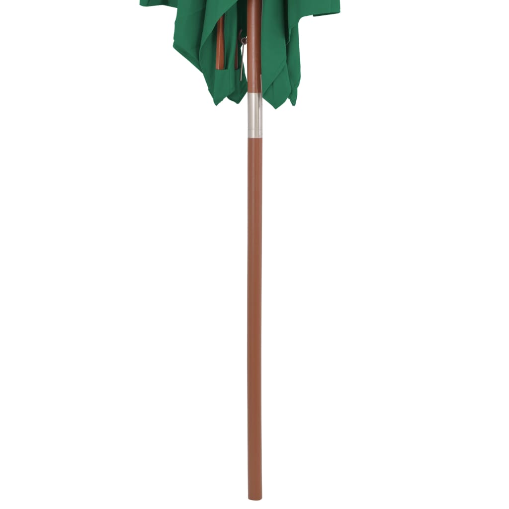 vidaXL Garden Parasol with Wooden Pole 150x200 cm Green