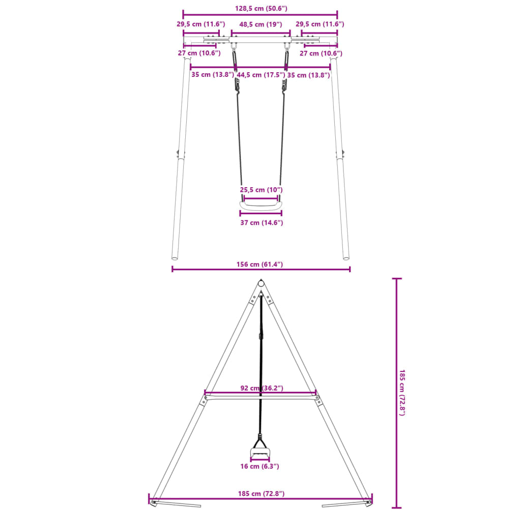 vidaXL Outdoor Swing Set with Swing