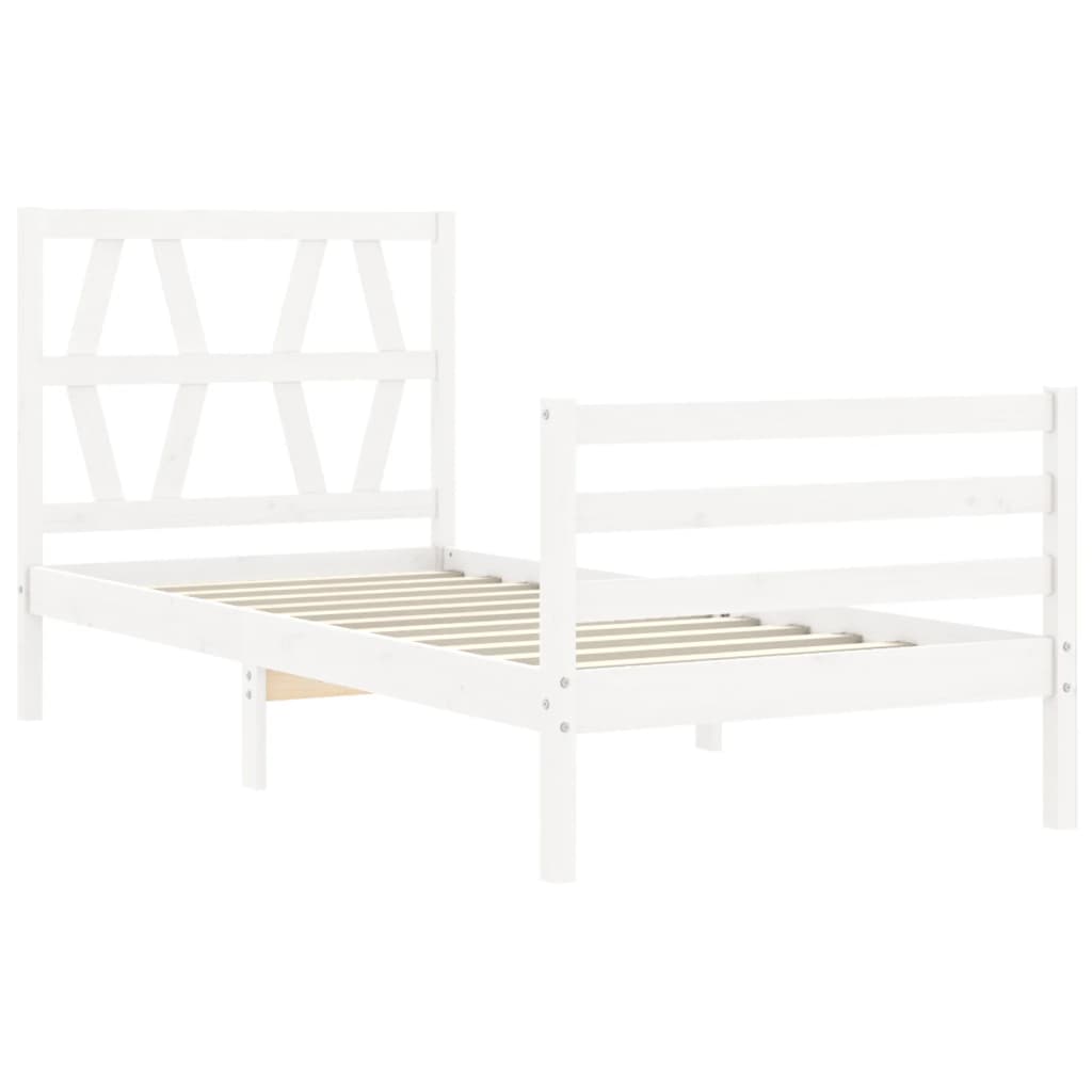 vidaXL Bed Frame without Mattress White 90x200 cm Solid Wood