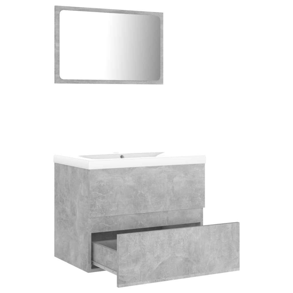 vidaXL Bathroom Furniture Set Concrete Grey Engineered Wood