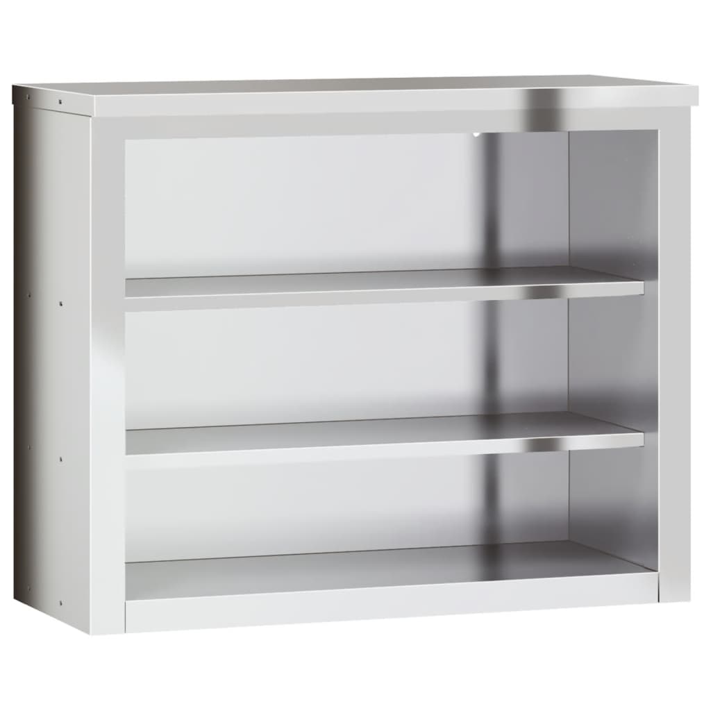 vidaXL Kitchen Wall Cabinet with Shelves Stainless Steel