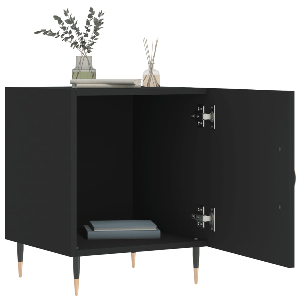 vidaXL Bedside Cabinets 2 pcs Black 40x40x50 cm Engineered Wood