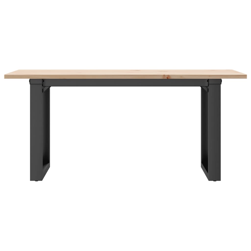 vidaXL Coffee Table O-Frame 90x40x45 cm Solid Wood Pine and Cast Iron