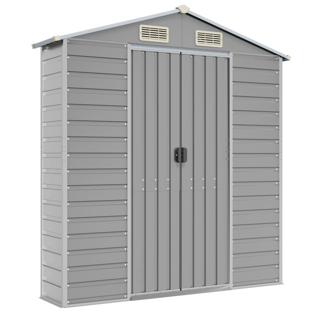 vidaXL Garden Shed Light Grey 191x810x198 cm Galvanised Steel