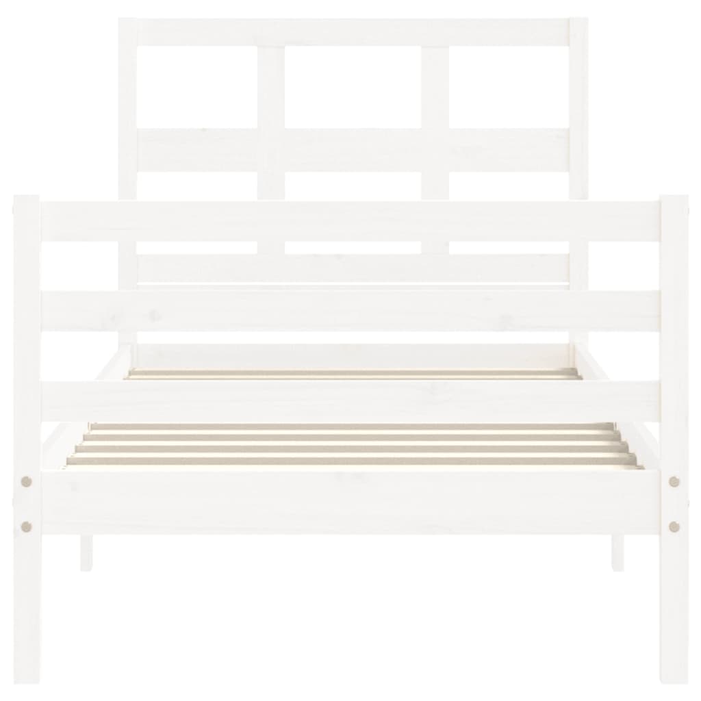 vidaXL Bed Frame without Mattress White 90x200 cm Solid Wood