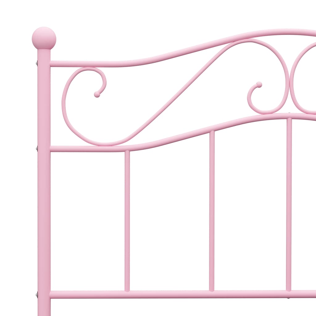 vidaXL Bed Frame without Mattress Pink Metal 90x200 cm