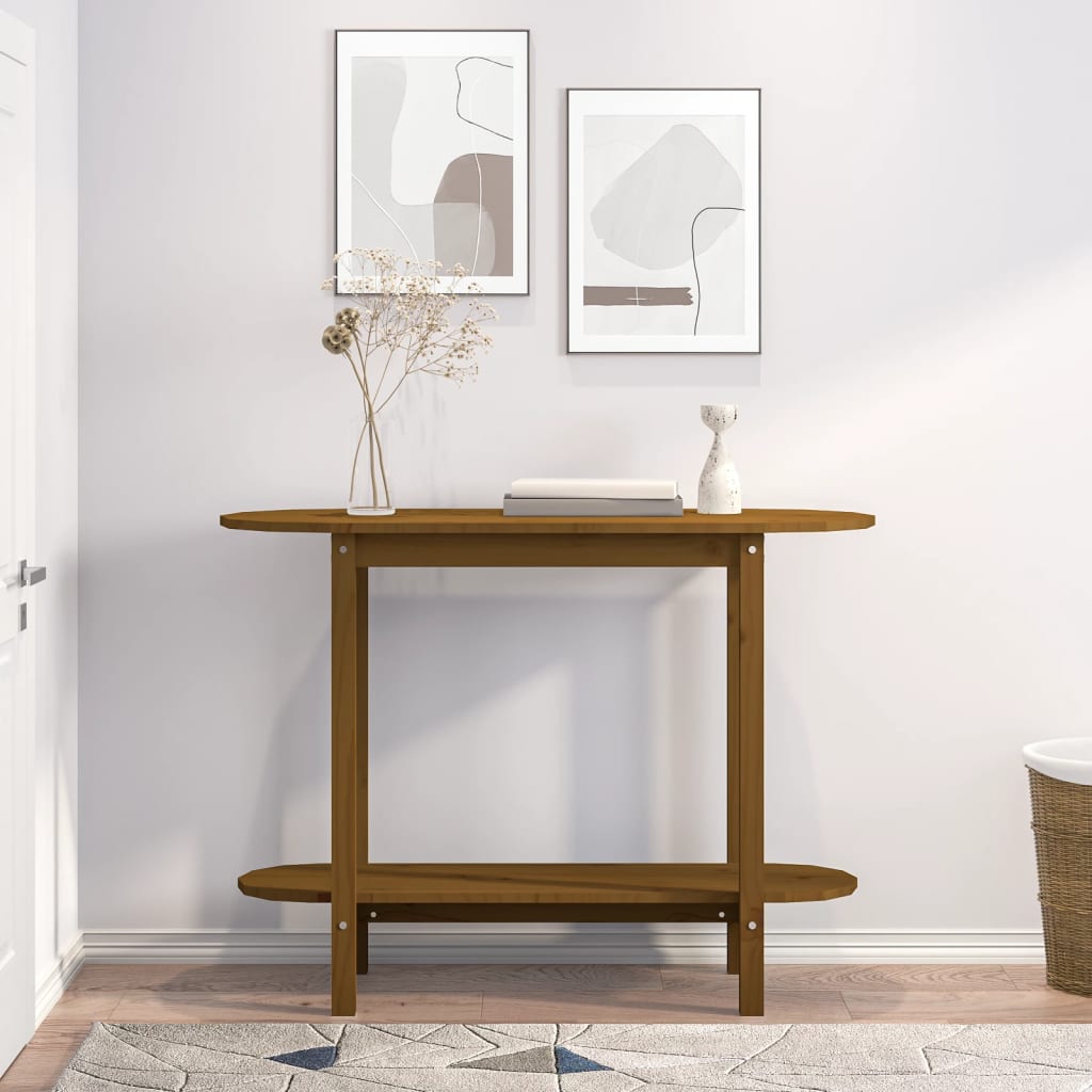 vidaXL Console Table Honey Brown 110x40x80 cm Solid Wood Pine