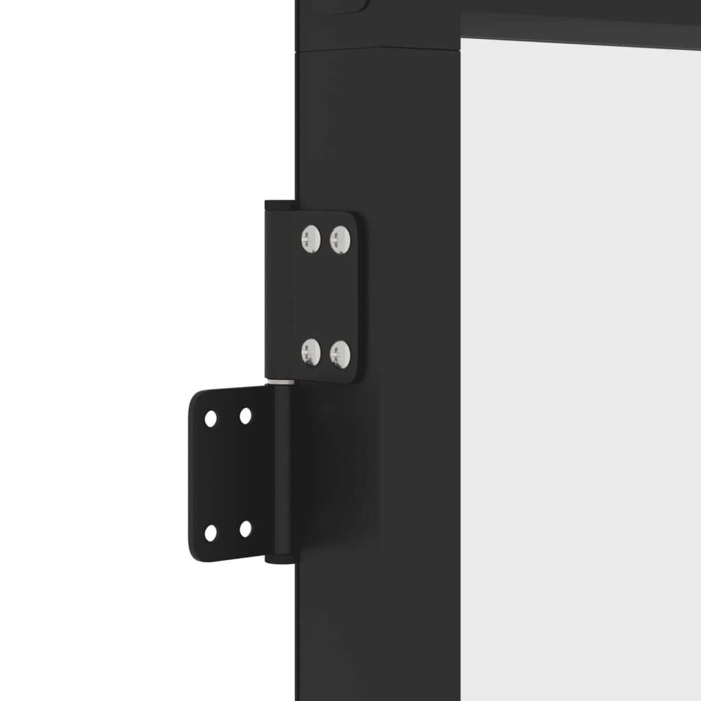 vidaXL Interior Door Slim Black 76x201.5 cm Tempered Glass and Aluminium