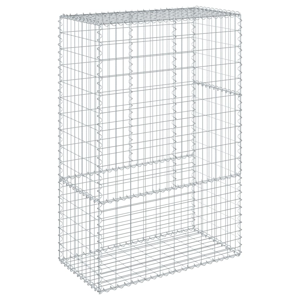 vidaXL Gabion Basket with Cover 100x50x150 cm Galvanised Iron