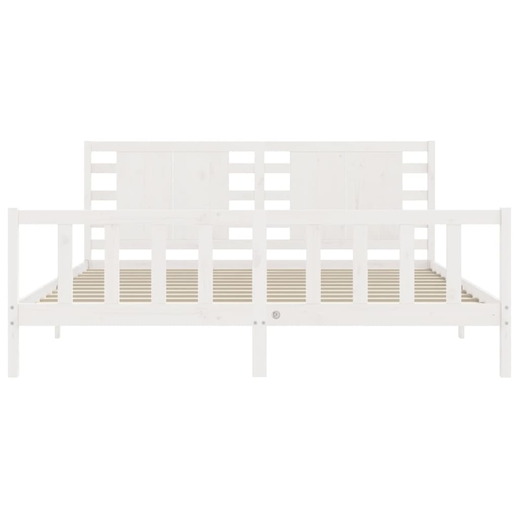 vidaXL Bed Frame without Mattress White 200x200 cm Solid Wood Pine