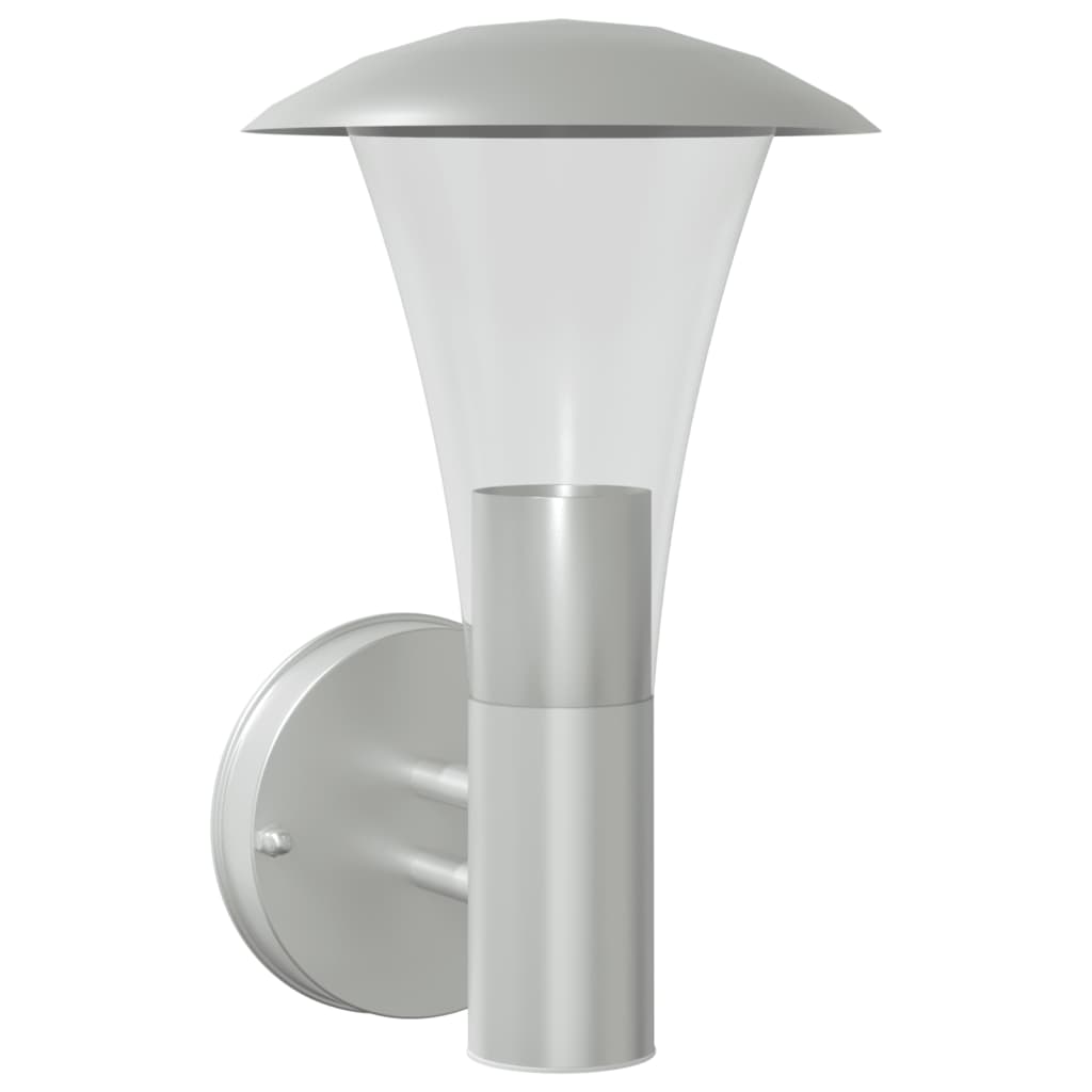 vidaXL Outdoor Wall Light Silver Stainless Steel