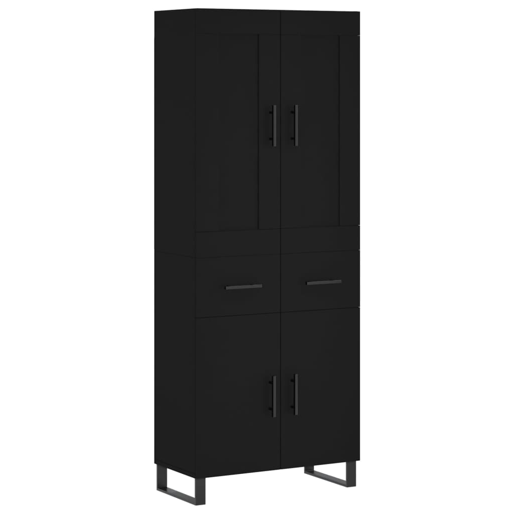 vidaXL Highboard Black 69.5x34x180 cm Engineered Wood