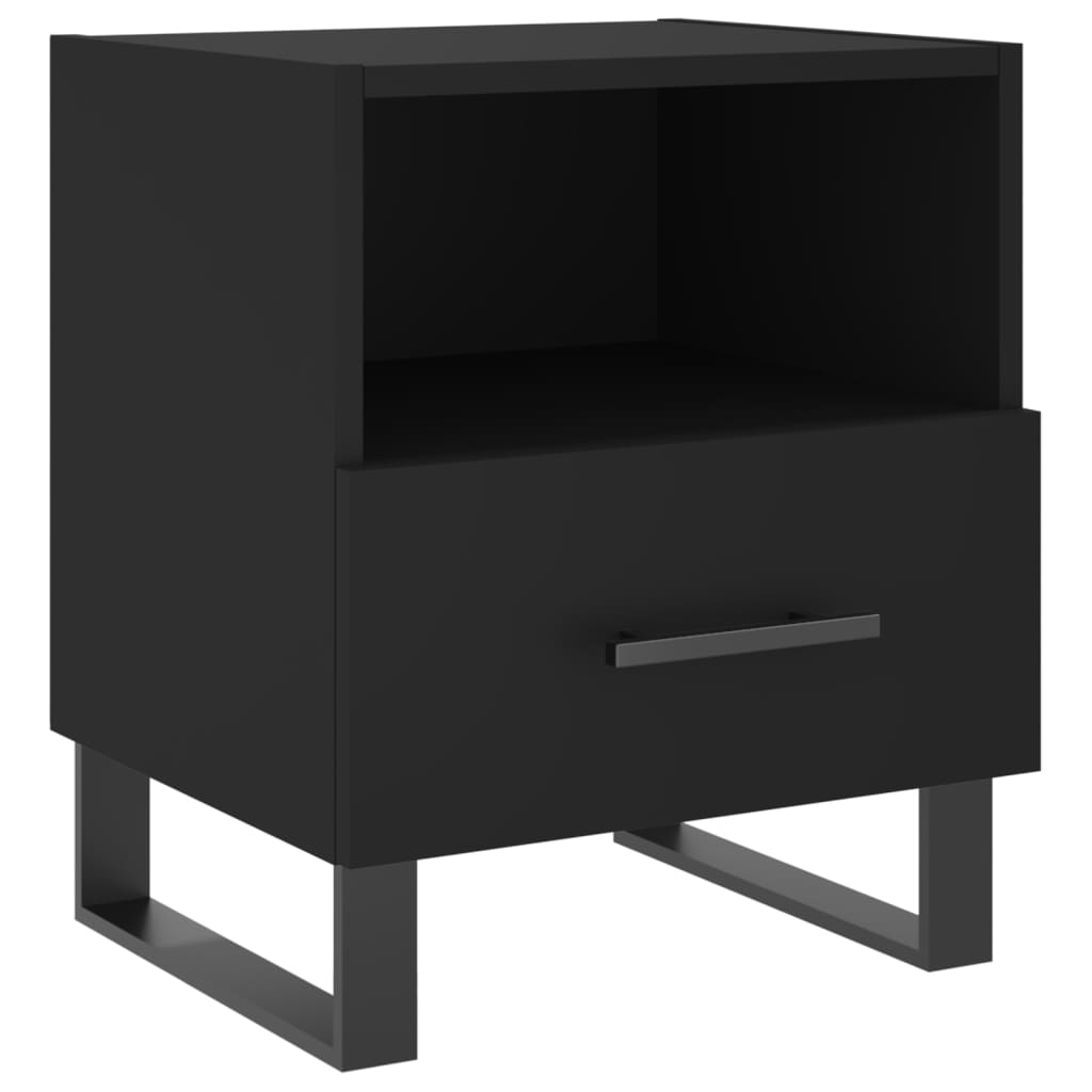 vidaXL Bedside Cabinet Black 40x35x47.5 cm Engineered Wood