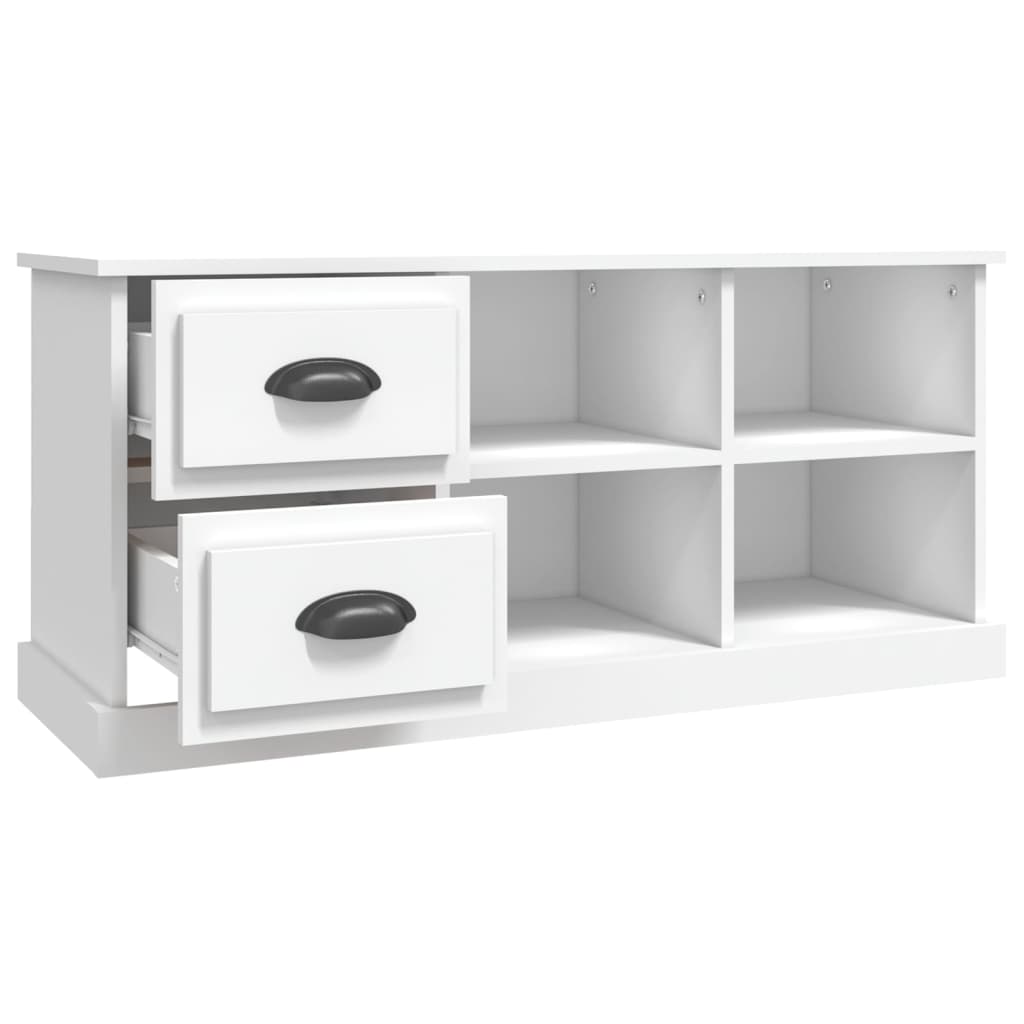 vidaXL TV Cabinet White 102x35.5x47.5 cm Engineered Wood