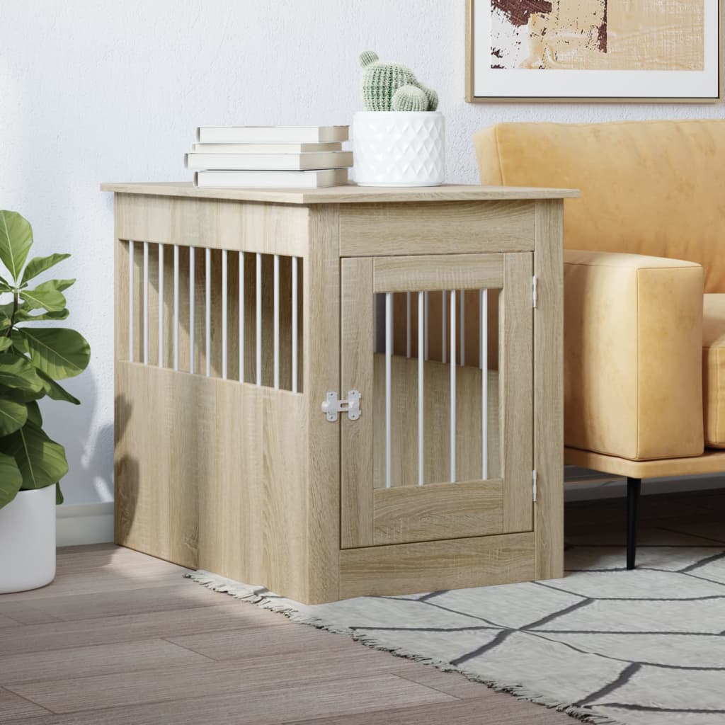 vidaXL Dog Crate Furniture Sonoma Oak 55x80x68 cm Engineered Wood