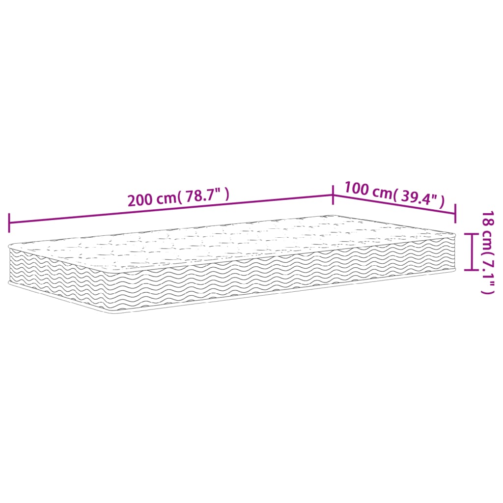 vidaXL Bonnell Spring Mattress Medium 100x200 cm