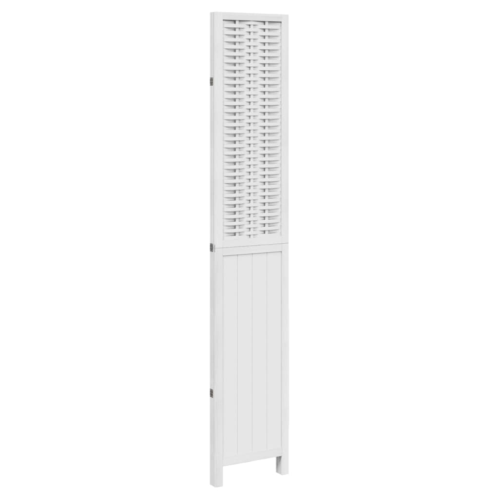 vidaXL Room Divider 3 Panels White Solid Wood Paulownia