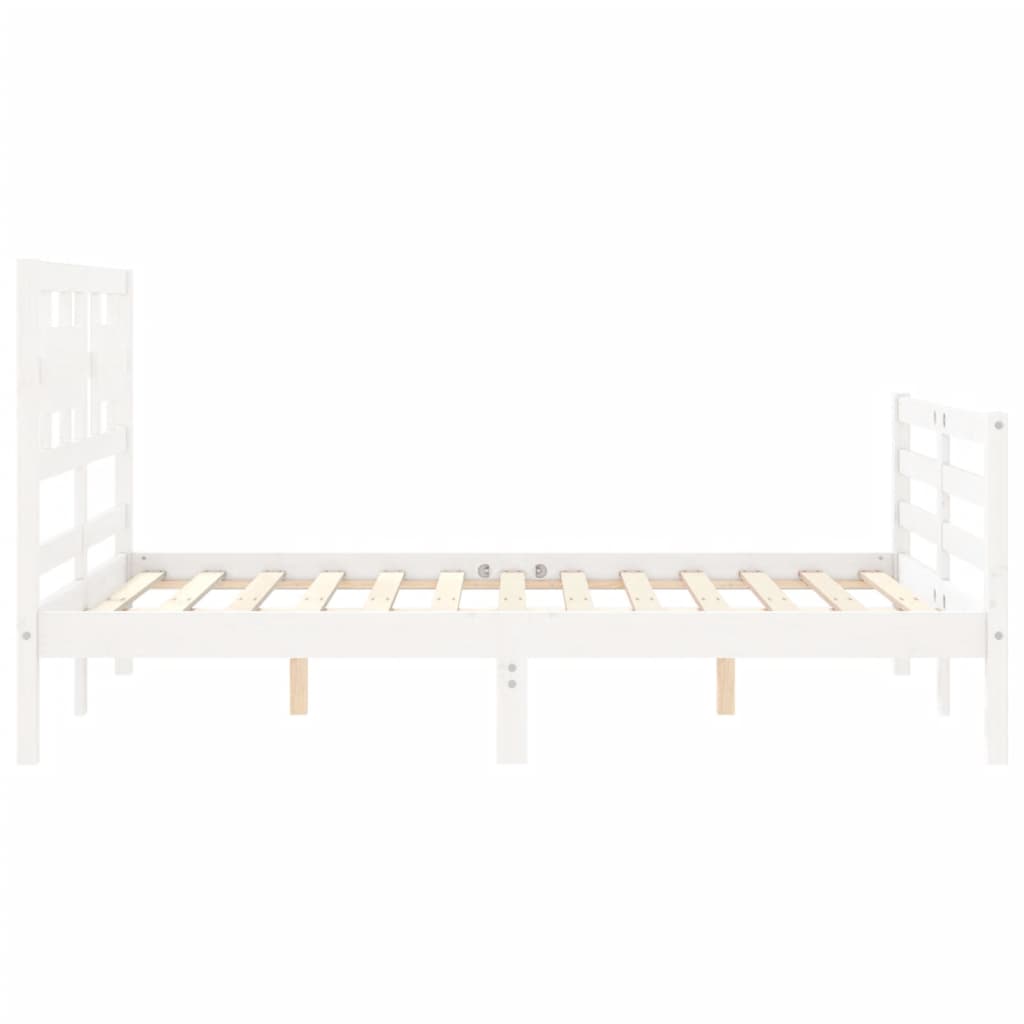 vidaXL Bed Frame without Mattress White 140x200 cm Solid Wood