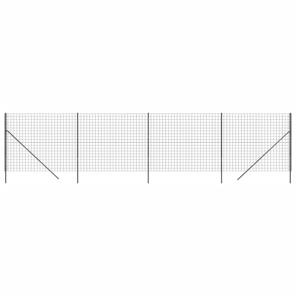 vidaXL Wire Mesh Fence Anthracite 1.6x10 m Galvanised Steel