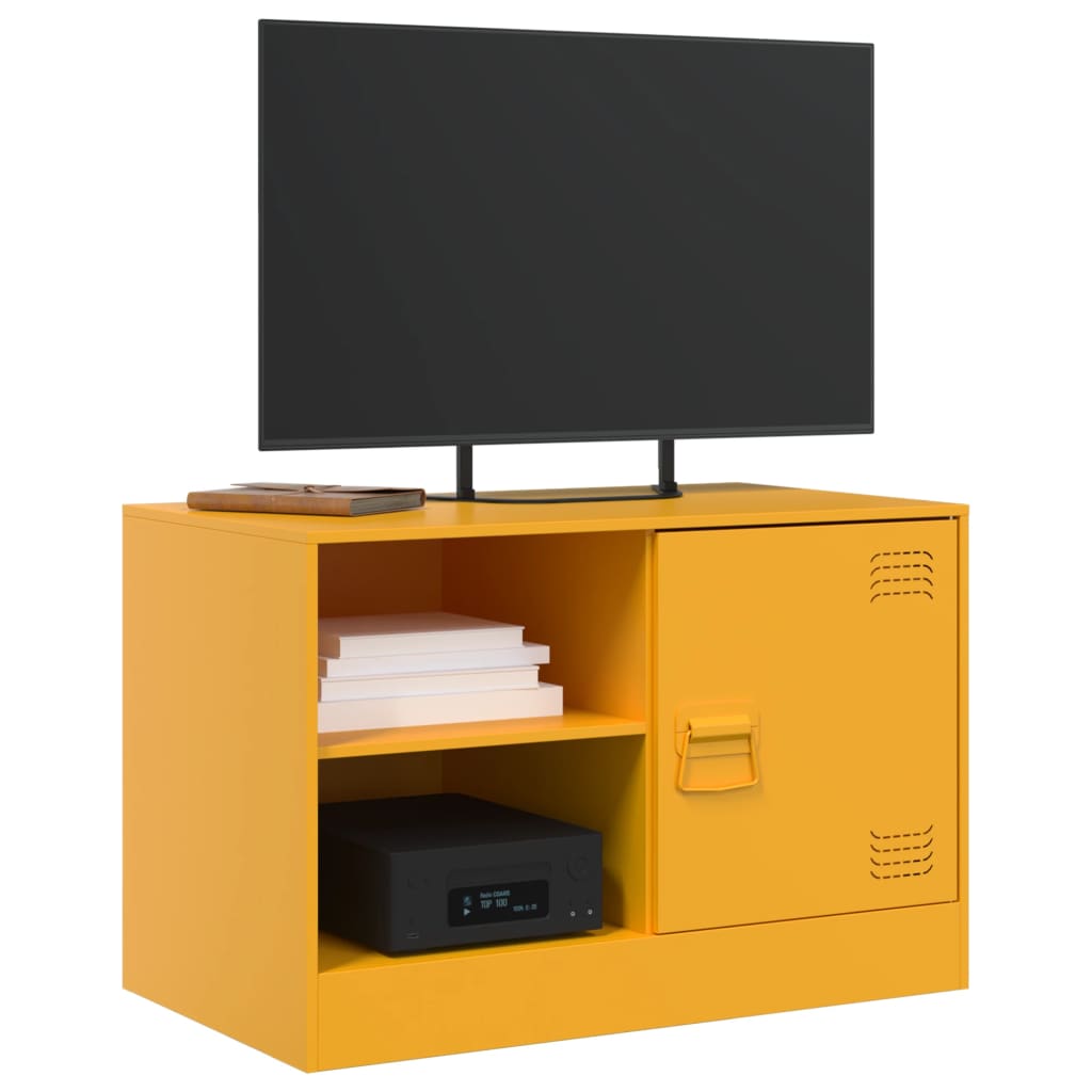 vidaXL TV Cabinet Mustard Yellow 67x39x44 cm Steel