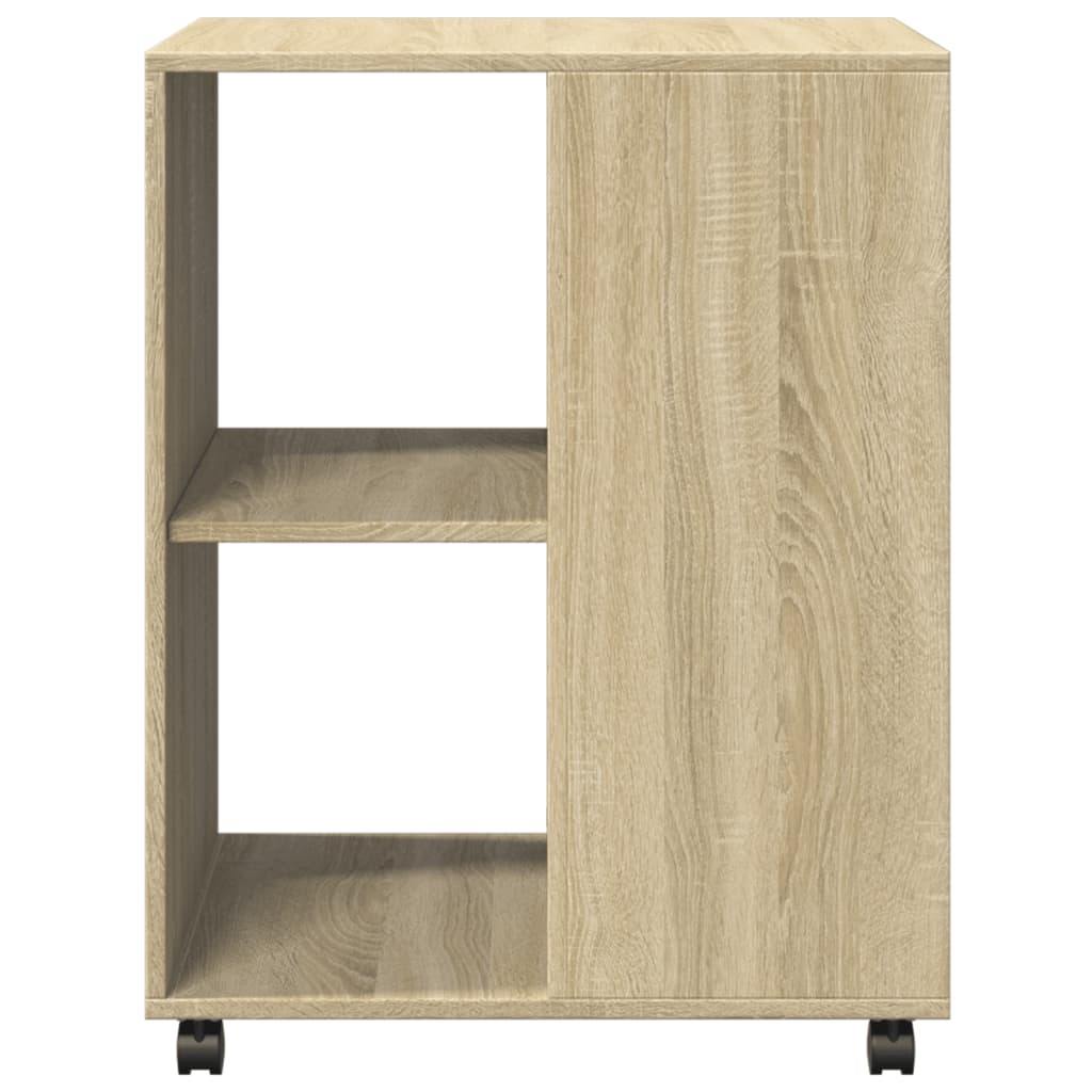 vidaXL Side Table with Wheels Sonoma Oak 55x60x78 cm Engineered Wood