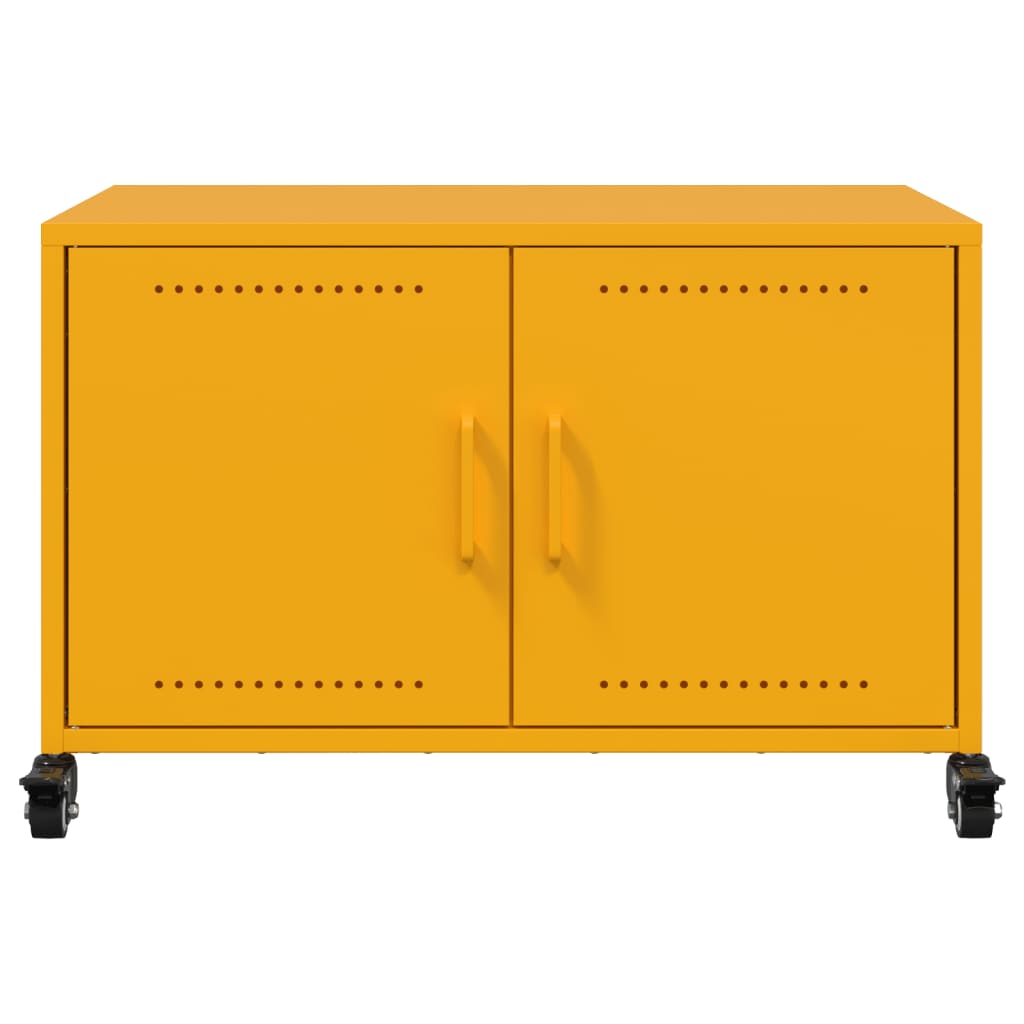 vidaXL TV Cabinet Mustard Yellow 68x39x43.5 cm Steel