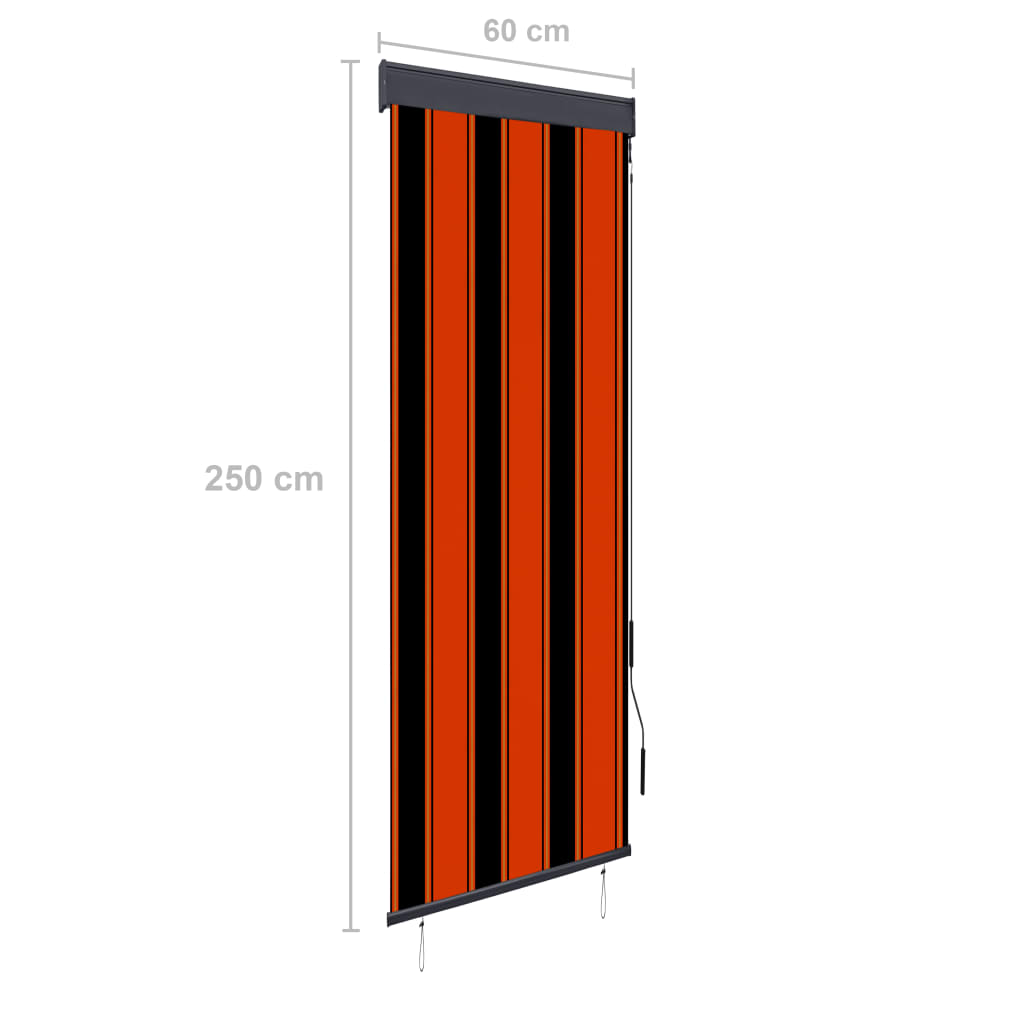 vidaXL Outdoor Roller Blind 60x250 cm Orange and Brown