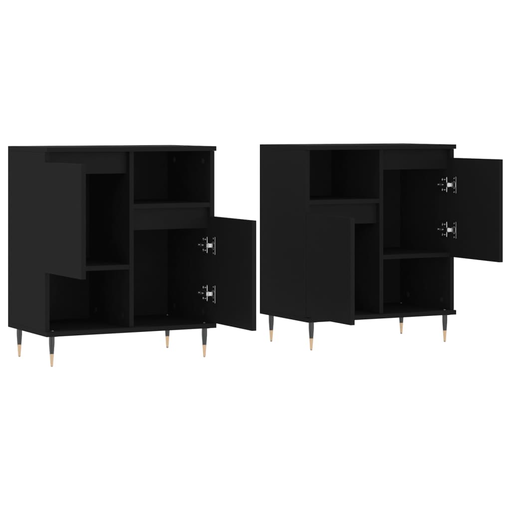 vidaXL Sideboards 2 pcs Black Engineered Wood