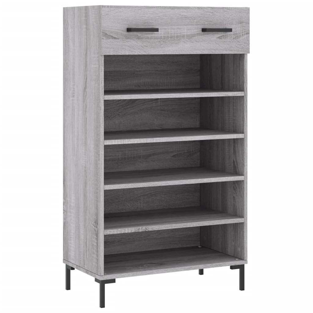 vidaXL Shoe Cabinet Grey Sonoma 60x35x105 cm Engineered Wood