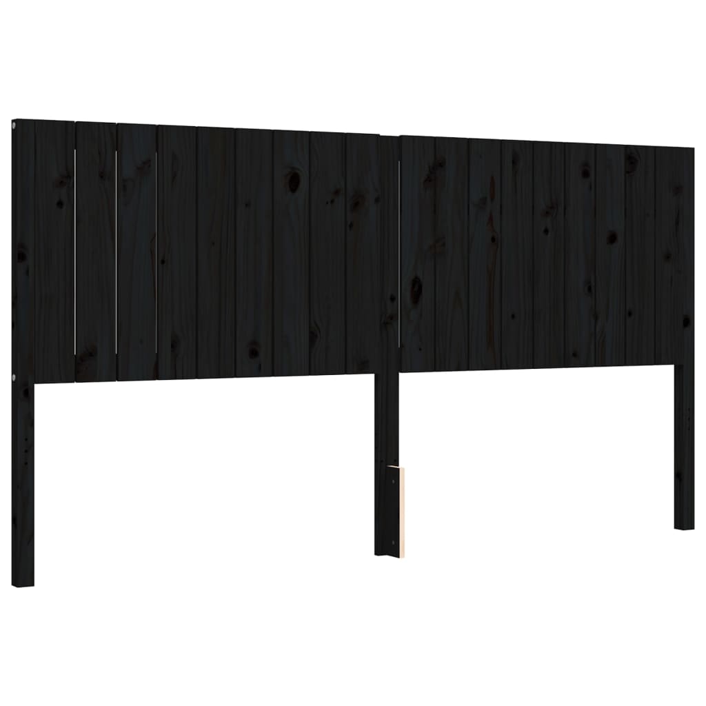 vidaXL Bed Frame without Mattress Black Super King Size Solid Wood Pine