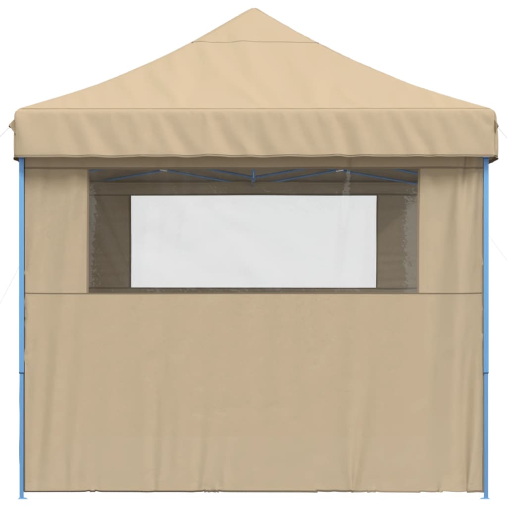 vidaXL Foldable Party Tent Pop-Up with 3 Sidewalls Beige