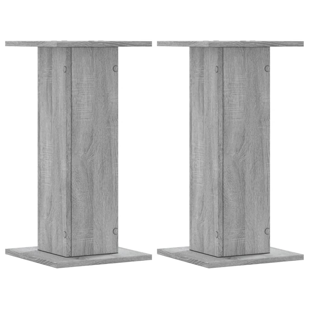 vidaXL Speaker Stands 2 pcs Grey Sonoma 30x30x60 cm Engineered Wood