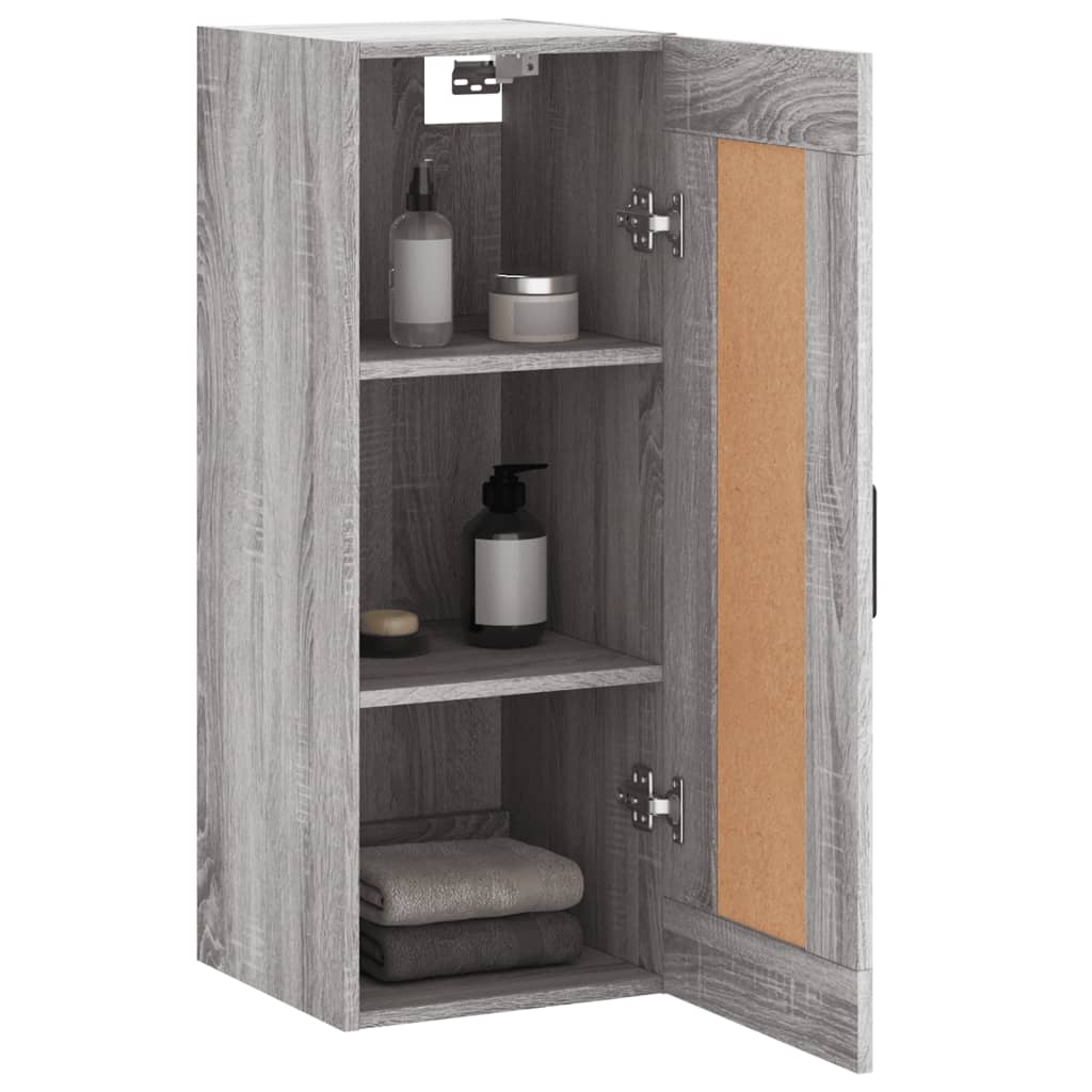 vidaXL Wall Mounted Cabinet Grey Sonoma 34.5x34x90 cm Engineered Wood