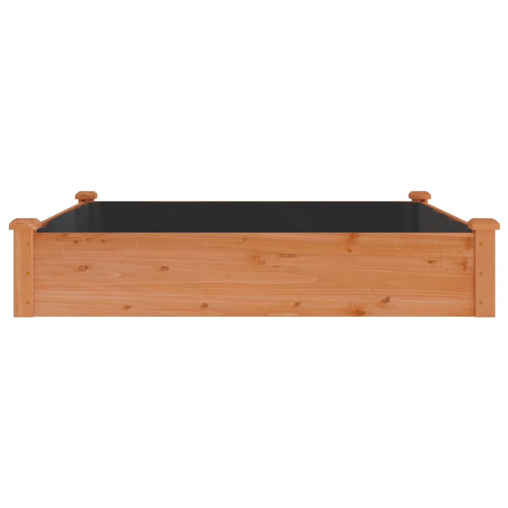 vidaXL Garden Raised Bed with Liner Brown 120x120x25 cm Solid Wood Fir