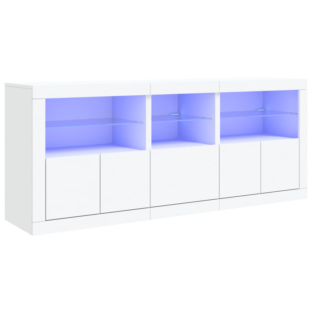 vidaXL Sideboard with LED Lights White 162x37x67 cm