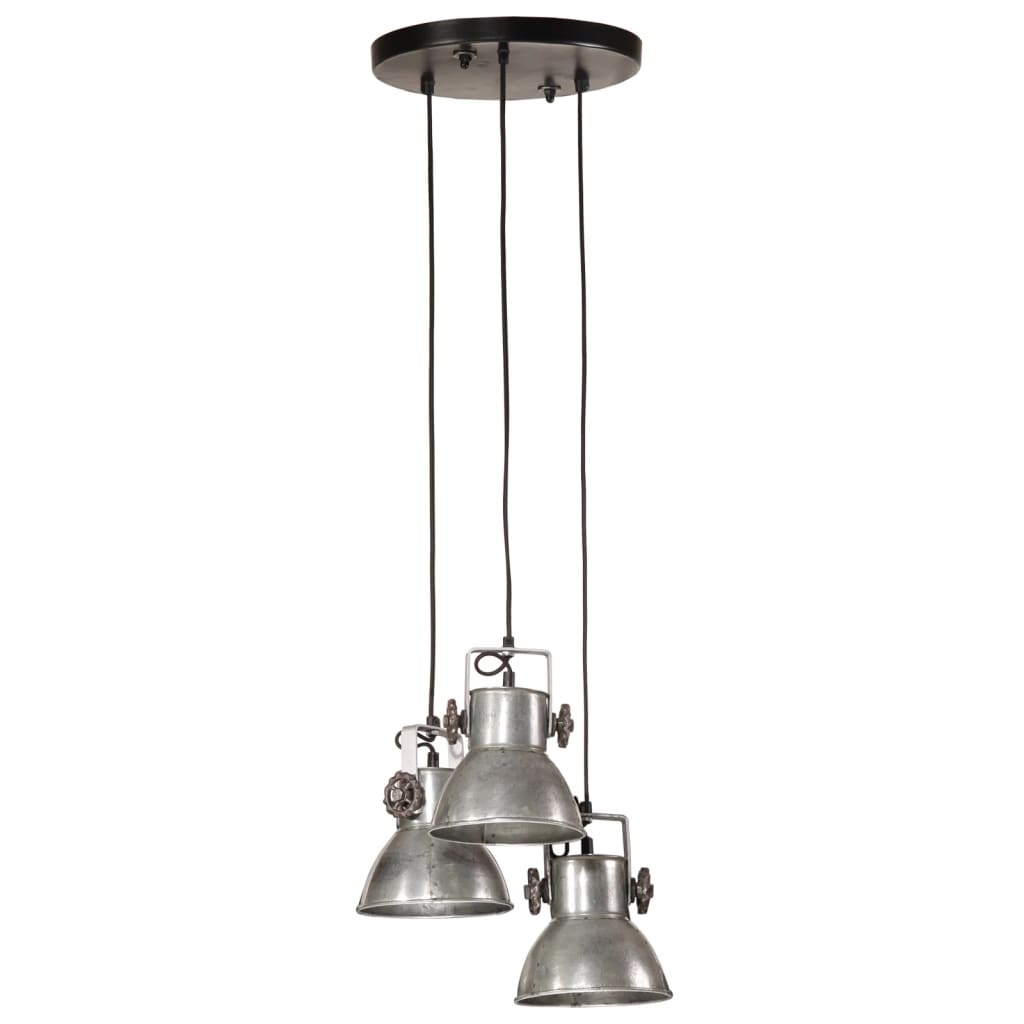 vidaXL Hanging Lamp 25 W Vintage Silver 30x30x100 cm E27