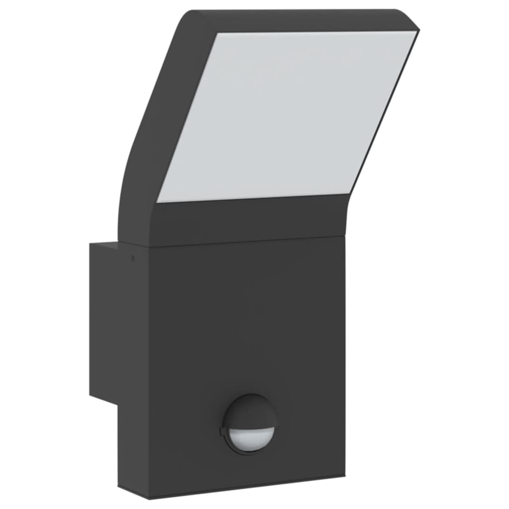 vidaXL Outdoor LED Wall Light with Sensor Black Die-cast Aluminium