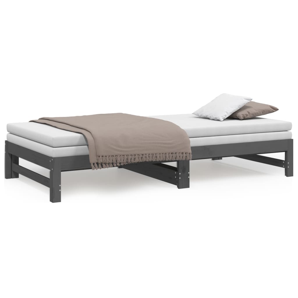 vidaXL Pull-out Day Bed without Mattress Grey 2x(90x200) cm