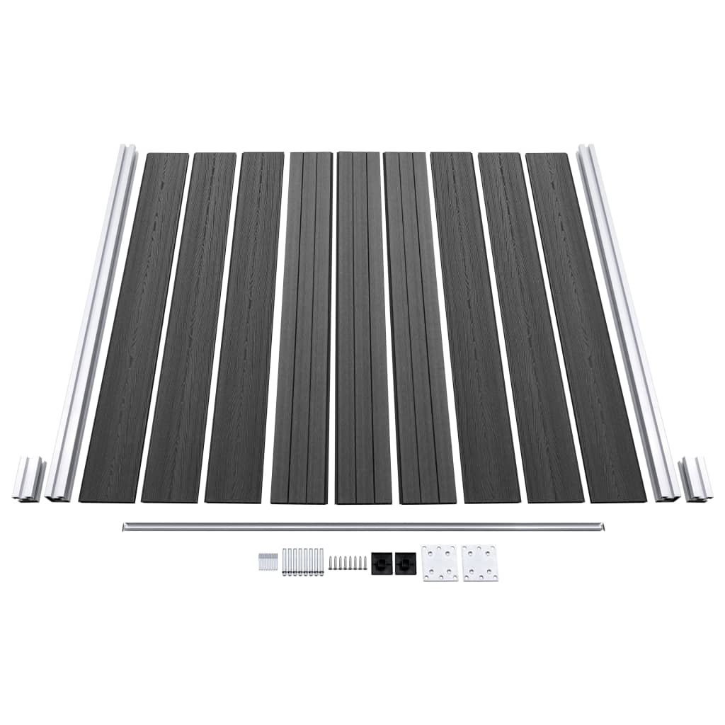 vidaXL Fence Panel Set WPC 872x186 cm Black