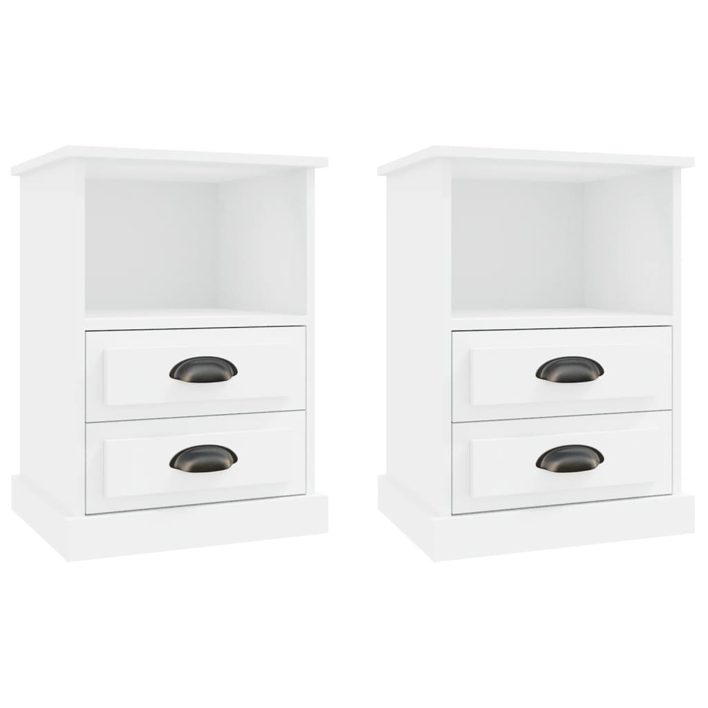 vidaXL Bedside Cabinets 2 pcs White 43x36x60 cm