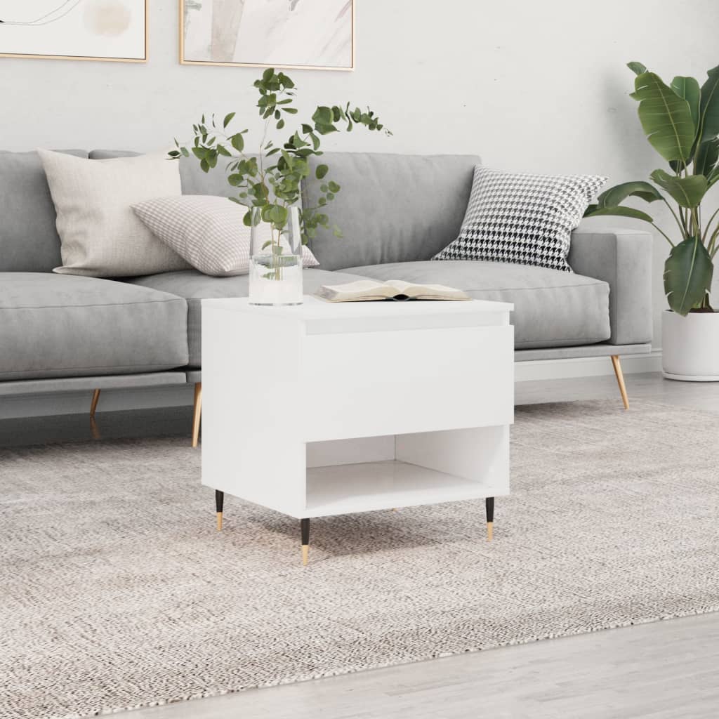 vidaXL Coffee Table High Gloss White 50x46x50 cm Engineered Wood