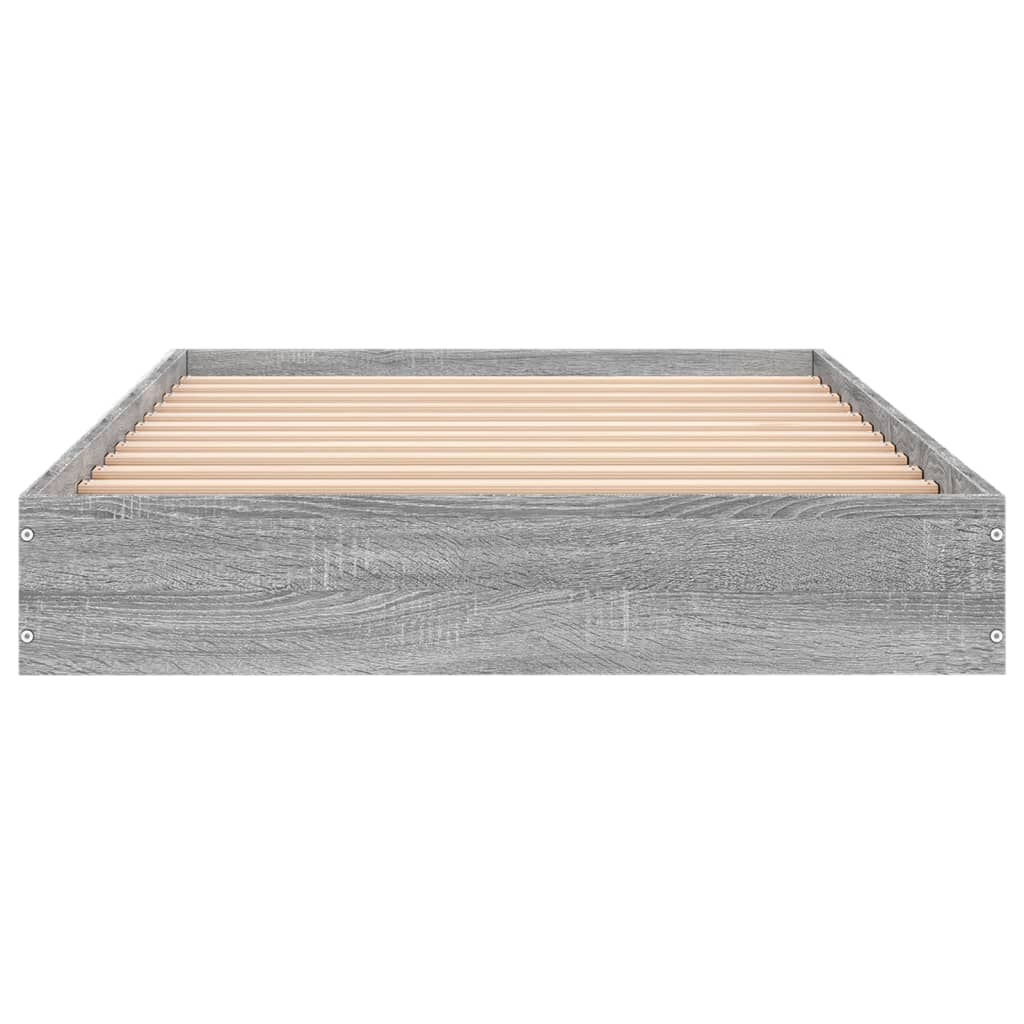 vidaXL Bed Frame without Mattress Grey Sonoma 75x190 cm Small Single Engineered Wood