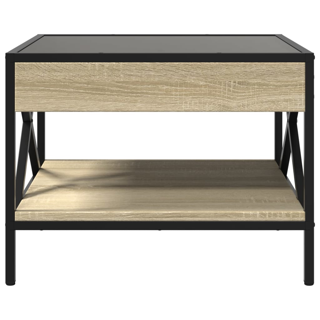 vidaXL Coffee Table with Infinity LED Sonoma Oak 50x50x38 cm