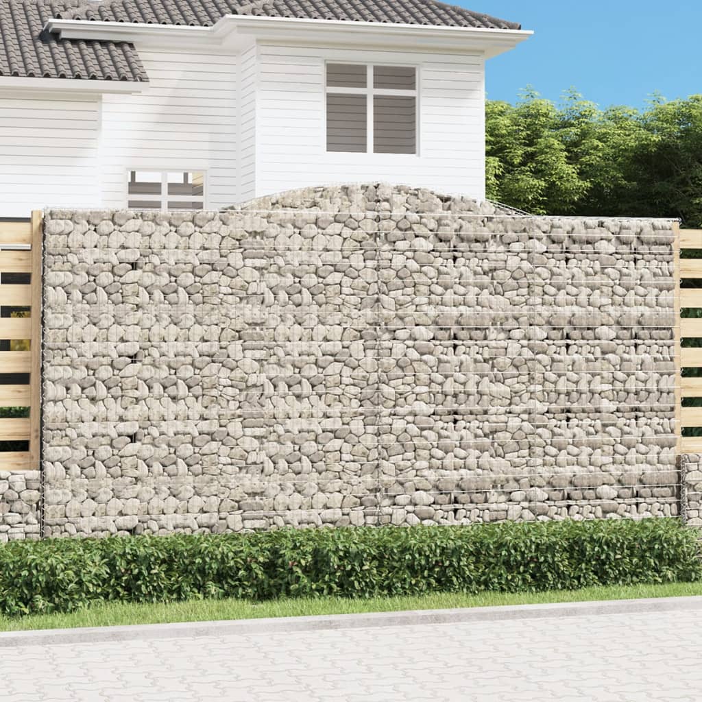 vidaXL Arched Gabion Baskets 25 pcs 400x30x220/240 cm Galvanised Iron