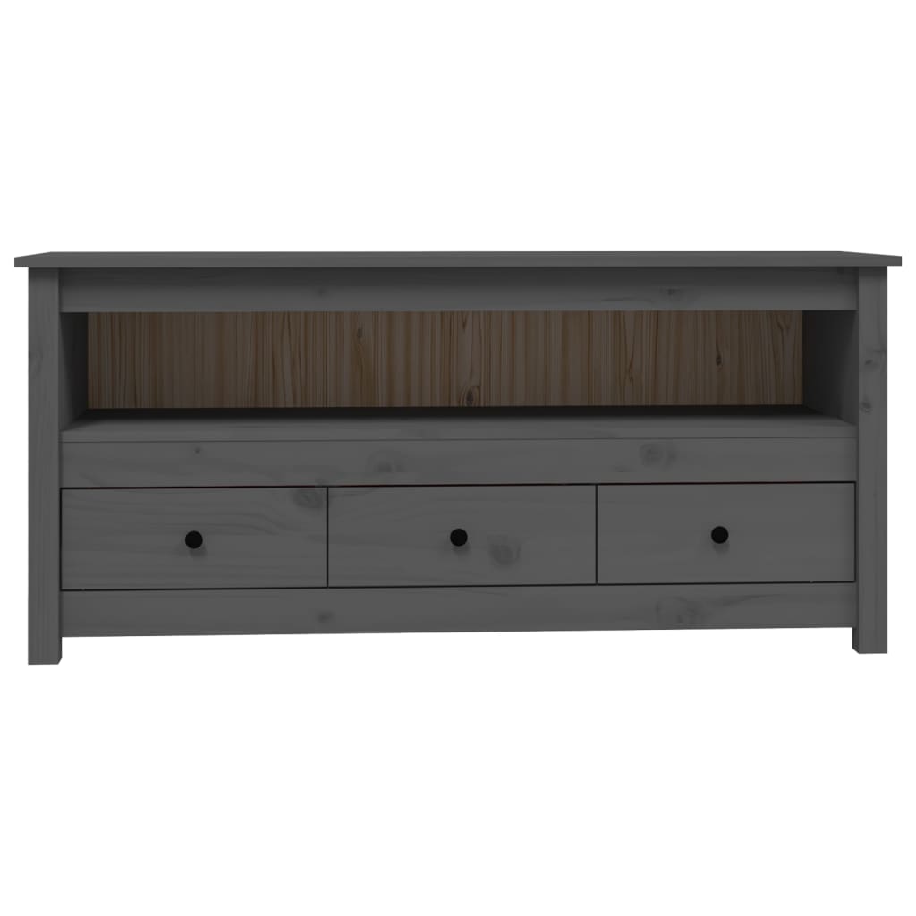 vidaXL TV Cabinet Grey 114x35x52 cm Solid Wood Pine