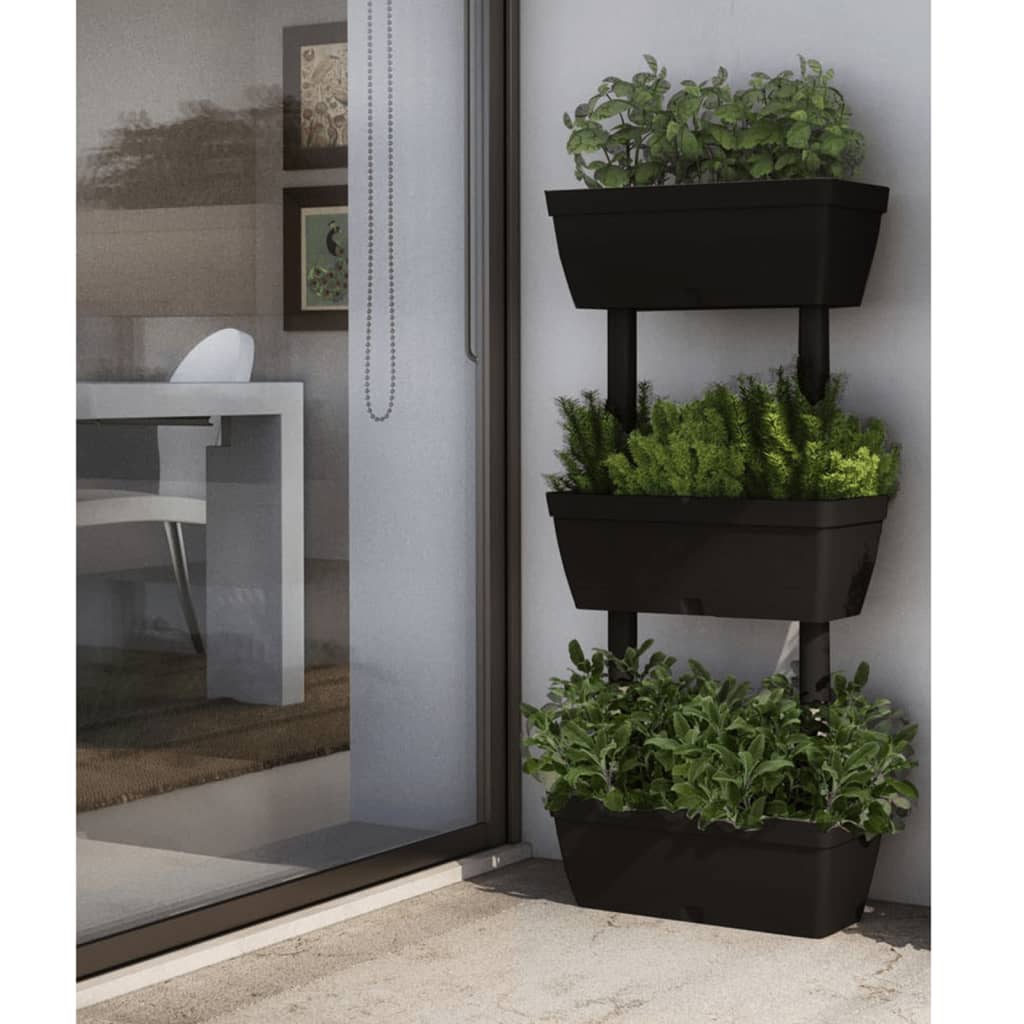 vidaXL Garden Planter 3 pcs 100 cm Anthracite